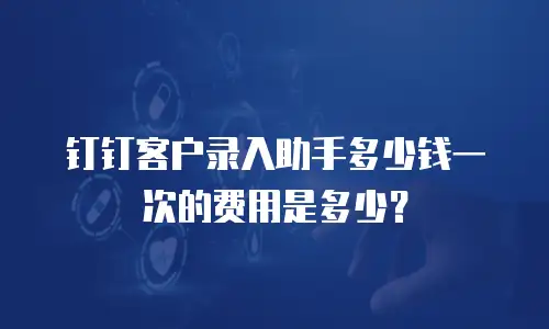 钉钉客户录入助手多少钱一次的费用是多少？