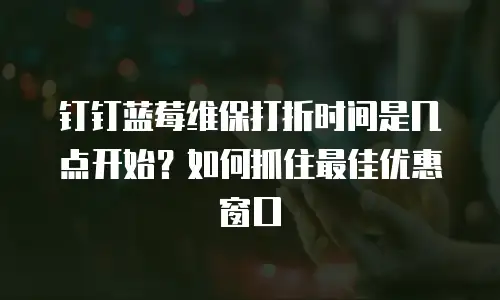 钉钉蓝莓维保打折时间是几点开始？如何抓住最佳优惠窗口