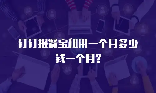 钉钉报餐宝租用一个月多少钱一个月？