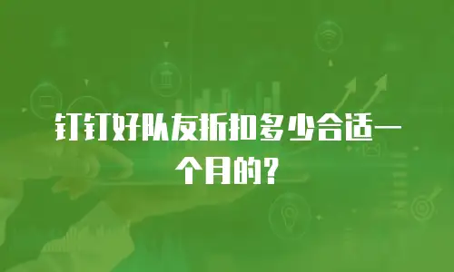 钉钉好队友折扣多少合适一个月的？