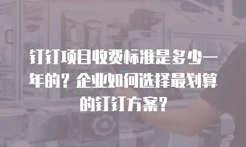 钉钉项目收费标准是多少一年的？企业如何选择最划算的钉钉方案？