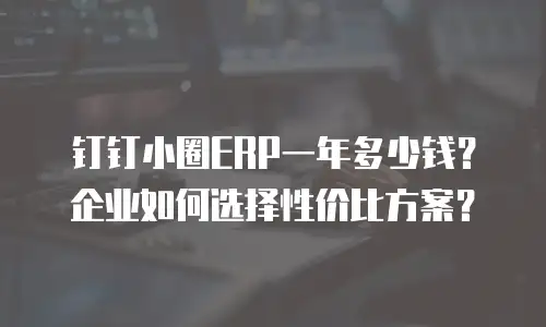 钉钉小圈ERP一年多少钱？企业如何选择性价比方案？