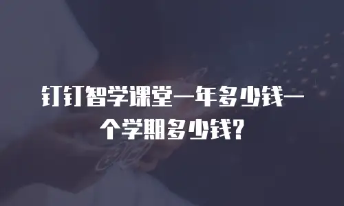 钉钉智学课堂一年多少钱一个学期多少钱？