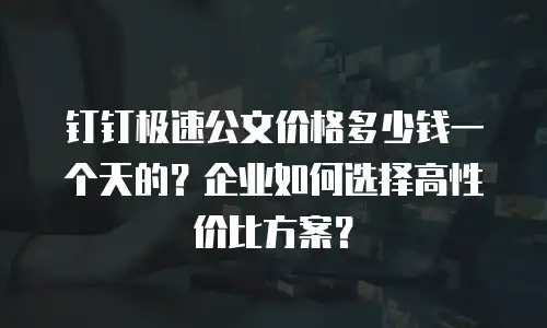 钉钉极速公文价格多少钱一个天的？企业如何选择高性价比方案？