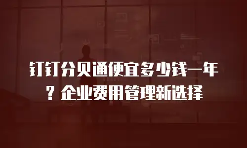 钉钉分贝通便宜多少钱一年？企业费用管理新选择