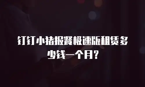钉钉小猪报餐极速版租赁多少钱一个月？