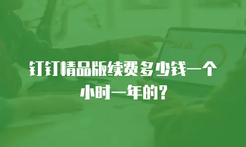 钉钉精品版续费多少钱一个小时一年的？