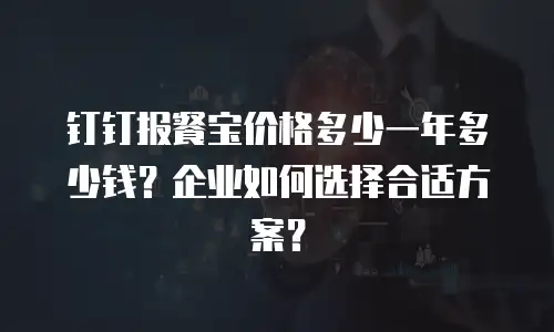 钉钉报餐宝价格多少一年多少钱？企业如何选择合适方案？