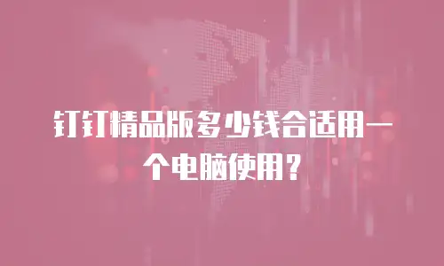 钉钉精品版多少钱合适用一个电脑使用？