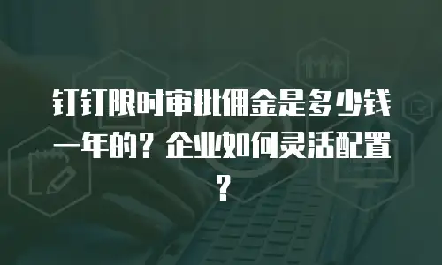 钉钉限时审批佣金是多少钱一年的？企业如何灵活配置？