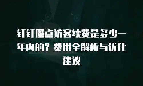 钉钉魔点访客续费是多少一年内的？费用全解析与优化建议