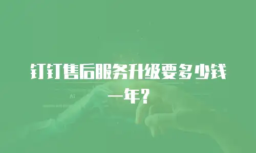钉钉售后服务升级要多少钱一年？