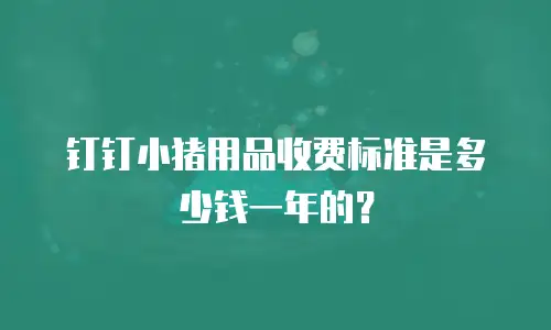 钉钉小猪用品收费标准是多少钱一年的？