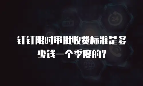 钉钉限时审批收费标准是多少钱一个季度的？