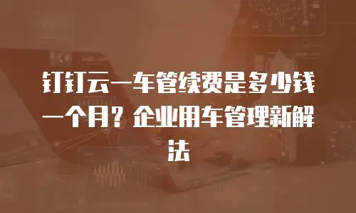 钉钉云一车管续费是多少钱一个月？企业用车管理新解法