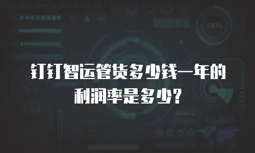 钉钉智运管货多少钱一年的利润率是多少？