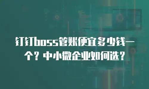 钉钉boss管账便宜多少钱一个？中小微企业如何选？