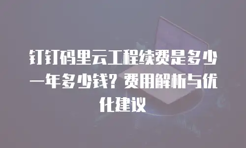 钉钉码里云工程续费是多少一年多少钱？费用解析与优化建议