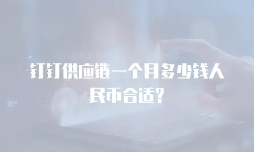 钉钉供应链一个月多少钱人民币合适？