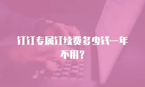 钉钉专属钉续费多少钱一年不用？
