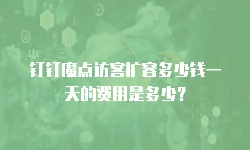 钉钉魔点访客扩容多少钱一天的费用是多少？