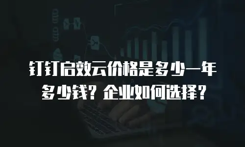 钉钉启效云价格是多少一年多少钱？企业如何选择？