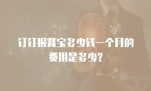 钉钉报餐宝多少钱一个月的费用是多少？