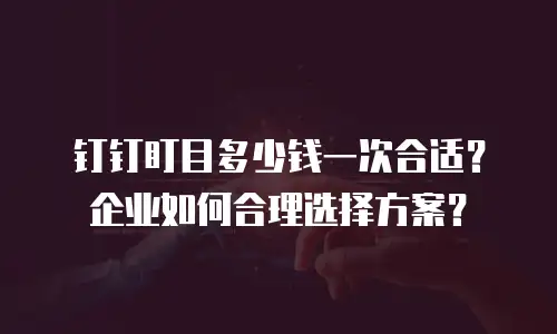 钉钉盯目多少钱一次合适？企业如何合理选择方案？