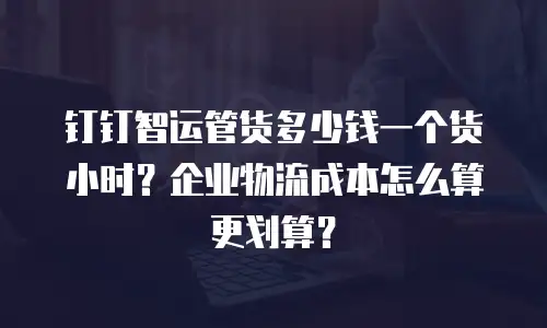 钉钉智运管货多少钱一个货小时？企业物流成本怎么算更划算？