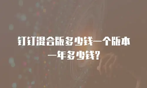 钉钉混合版多少钱一个版本一年多少钱？