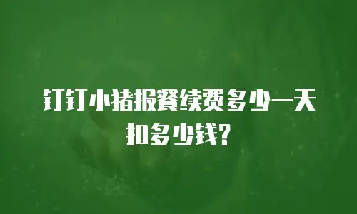 钉钉小猪报餐续费多少一天扣多少钱？