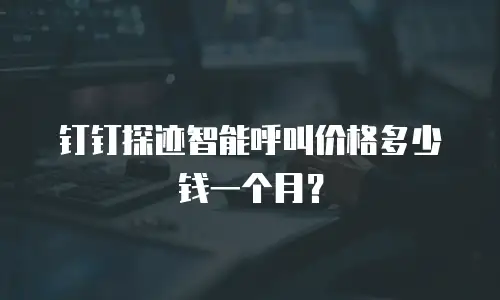 钉钉探迹智能呼叫价格多少钱一个月？