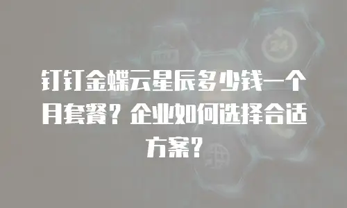 钉钉金蝶云星辰多少钱一个月套餐？企业如何选择合适方案？