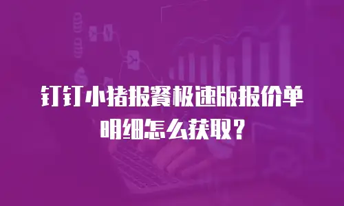 钉钉小猪报餐极速版报价单明细怎么获取？