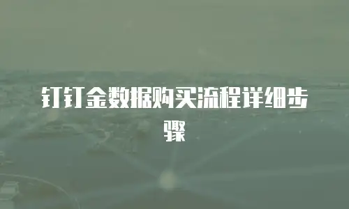 钉钉金数据购买流程详细步骤