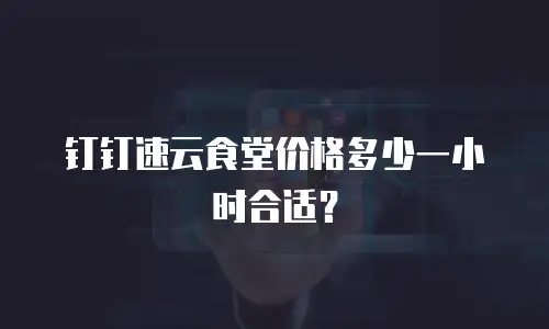 钉钉速云食堂价格多少一小时合适？