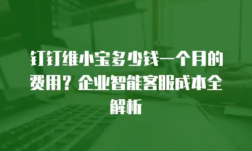 钉钉维小宝多少钱一个月的费用？企业智能客服成本全解析