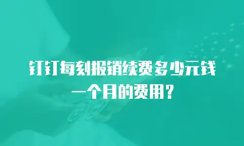 钉钉每刻报销续费多少元钱一个月的费用？
