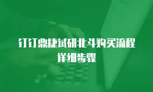 钉钉鼎捷试研北斗购买流程详细步骤