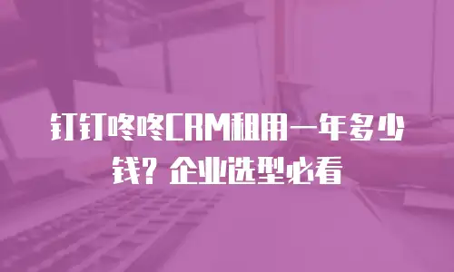 钉钉咚咚CRM租用一年多少钱？企业选型必看