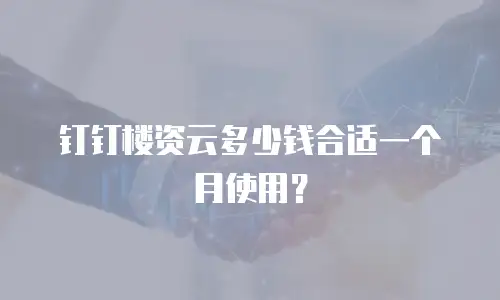 钉钉楼资云多少钱合适一个月使用？