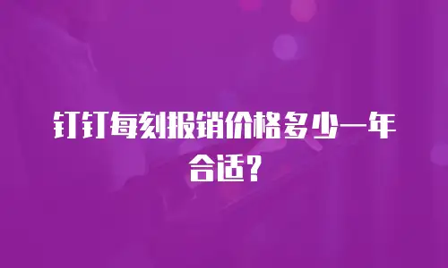 钉钉每刻报销价格多少一年合适？