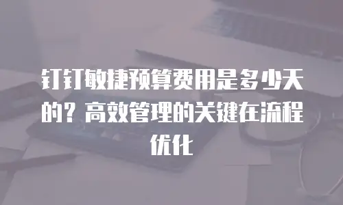 钉钉敏捷预算费用是多少天的？高效管理的关键在流程优化