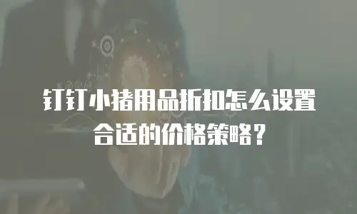 钉钉小猪用品折扣怎么设置合适的价格策略？