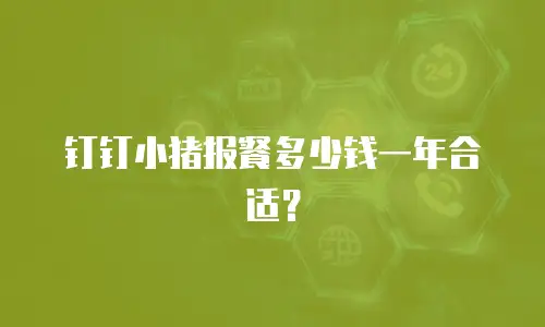 钉钉小猪报餐多少钱一年合适？