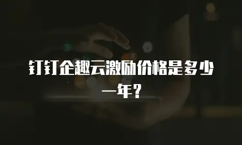 钉钉企趣云激励价格是多少一年？