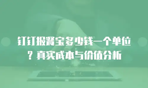 钉钉报餐宝多少钱一个单位？真实成本与价值分析