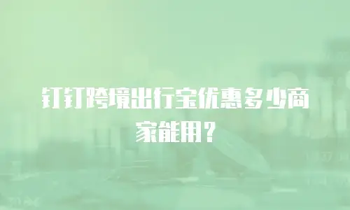 钉钉跨境出行宝优惠多少商家能用？