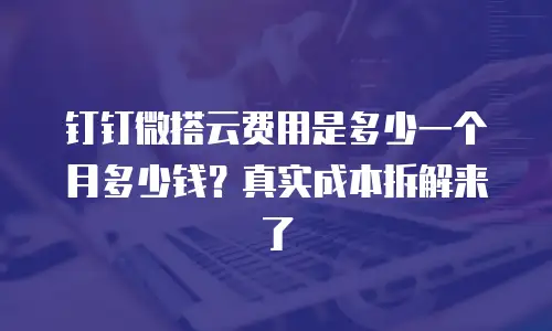 钉钉微搭云费用是多少一个月多少钱？真实成本拆解来了