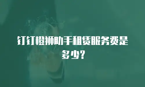 钉钉橙狮助手租赁服务费是多少？